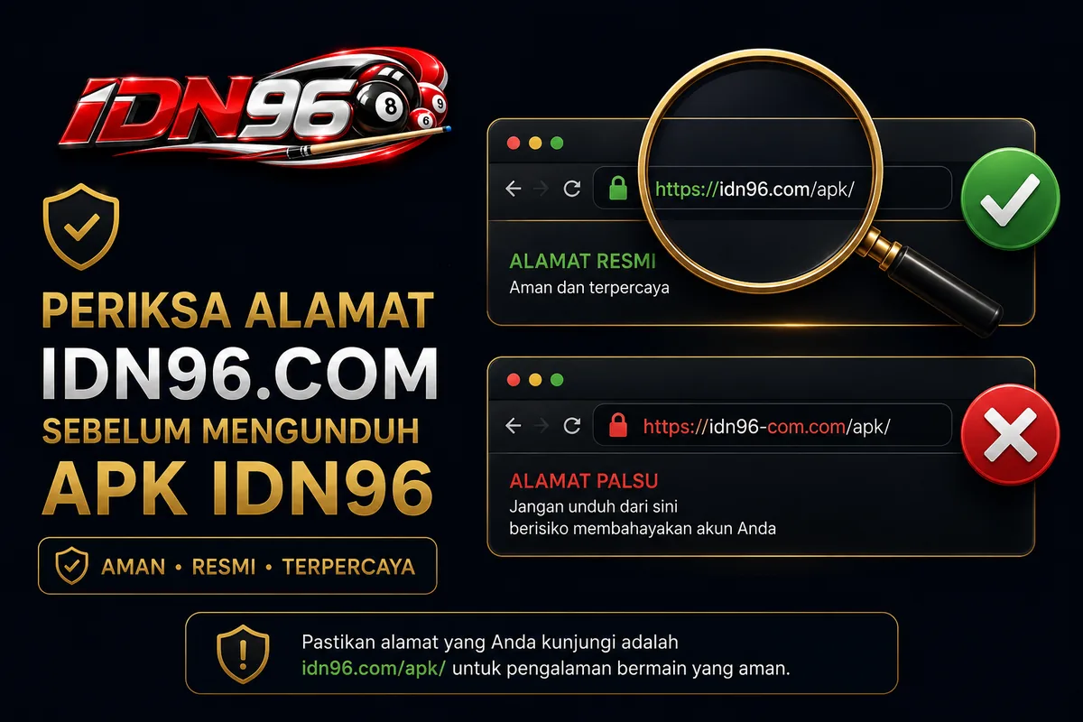 Periksa alamat idn96.com di bilah peramban sebelum mengunduh APK IDN96