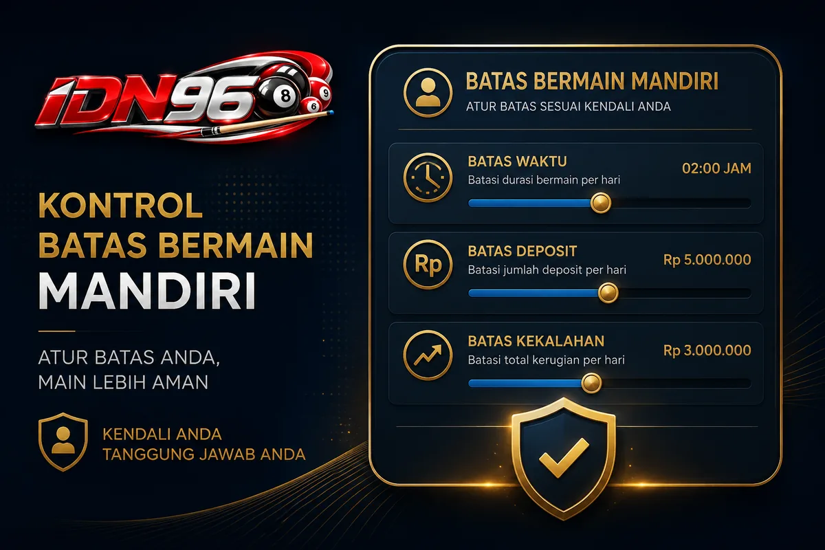 Panel kontrol batas bermain di akun IDN96: batas deposit, durasi sesi, dan jeda akun