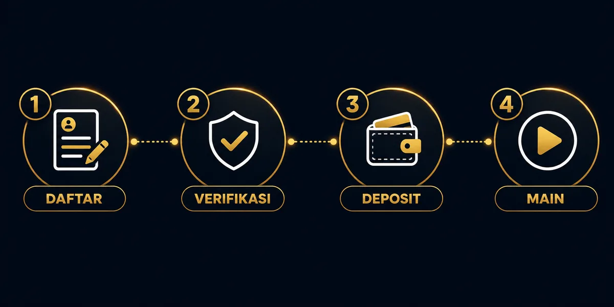Empat langkah daftar akun IDN96: isi data, verifikasi, deposit, mulai bermain