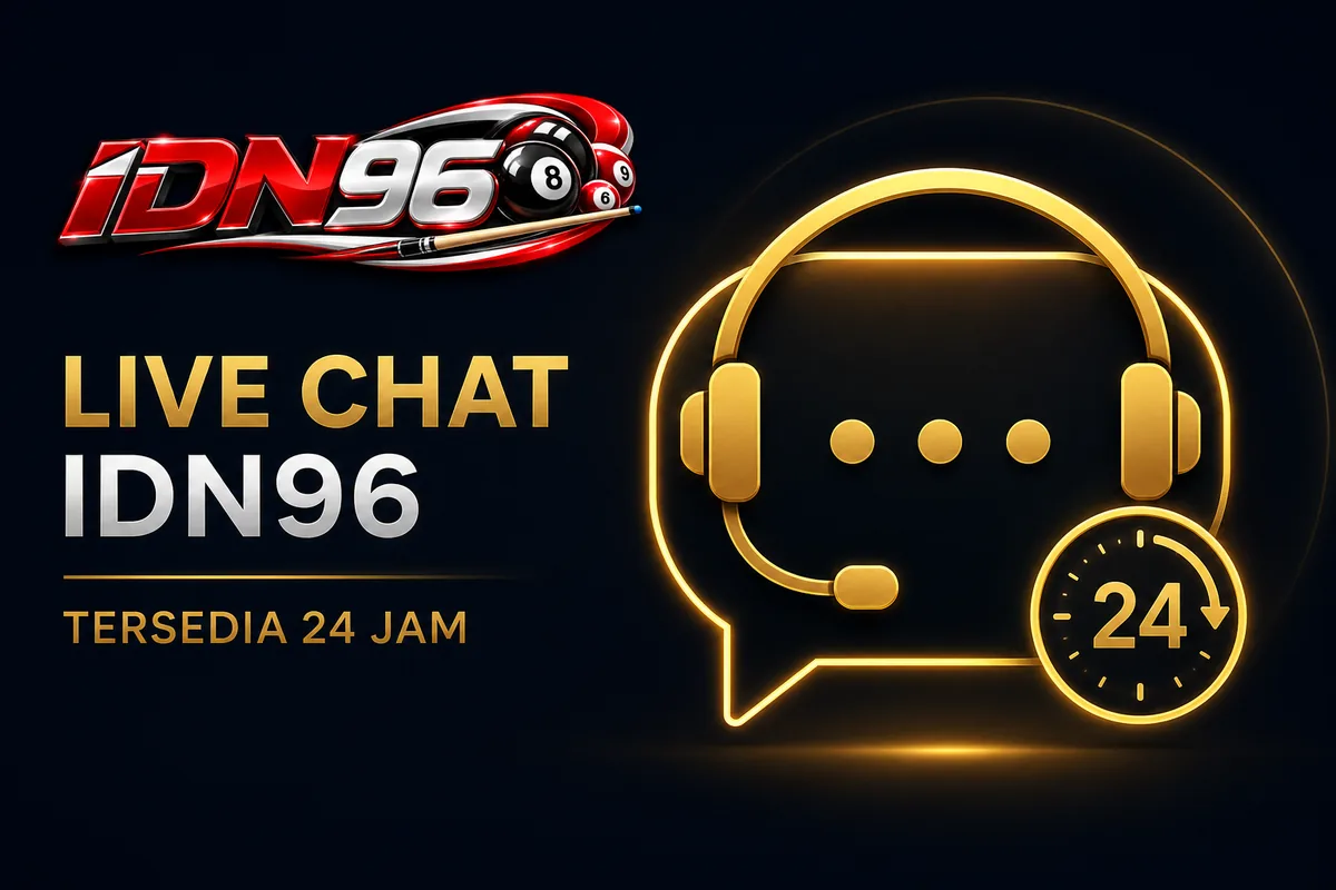 Layanan pelanggan IDN96 tersedia 24 jam lewat live chat dan email