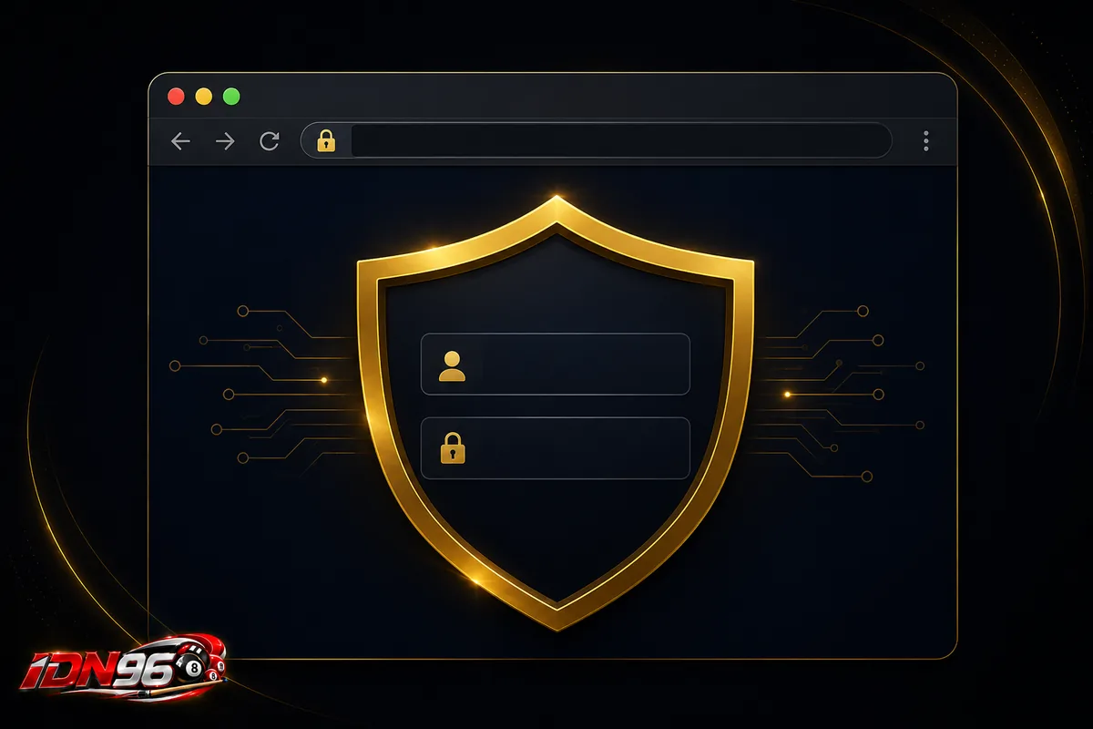 Halaman login IDN96 yang aman hanya meminta nama pengguna dan kata sandi