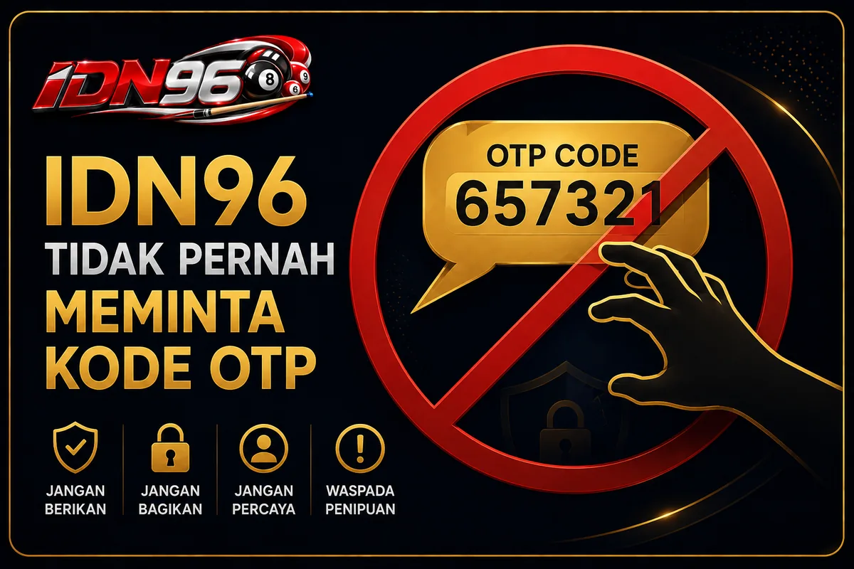 Kode OTP milik Anda sendiri — tim IDN96 tidak pernah memintanya lewat kanal mana pun